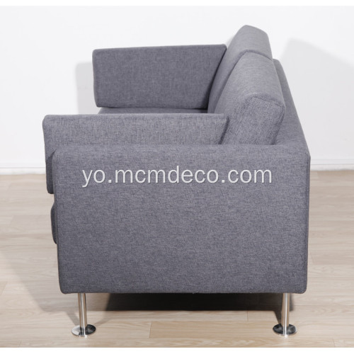 Ara Minimalist Modern Fabric Park Double Sofa